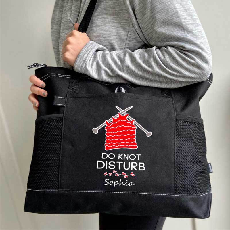 Do Not Disturb Knitting Personalized Tote Bag