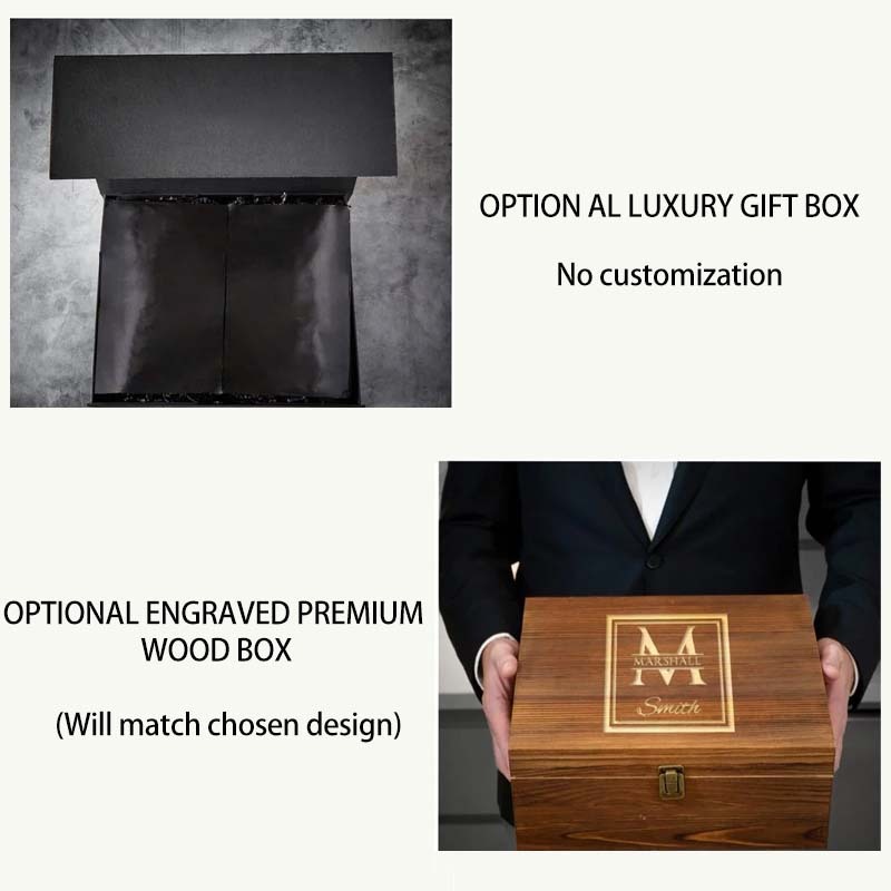 Etched Whiskey Decanter Set with Square Rocks Glasses