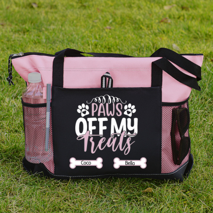 Paws Off My Treats Personalized Tote Bag