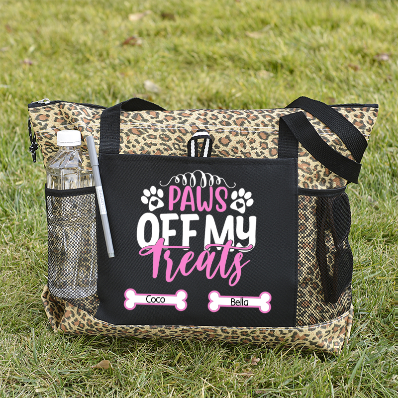 Paws Off My Treats Personalized Tote Bag