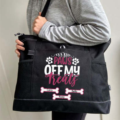Paws Off My Treats Personalized Tote Bag