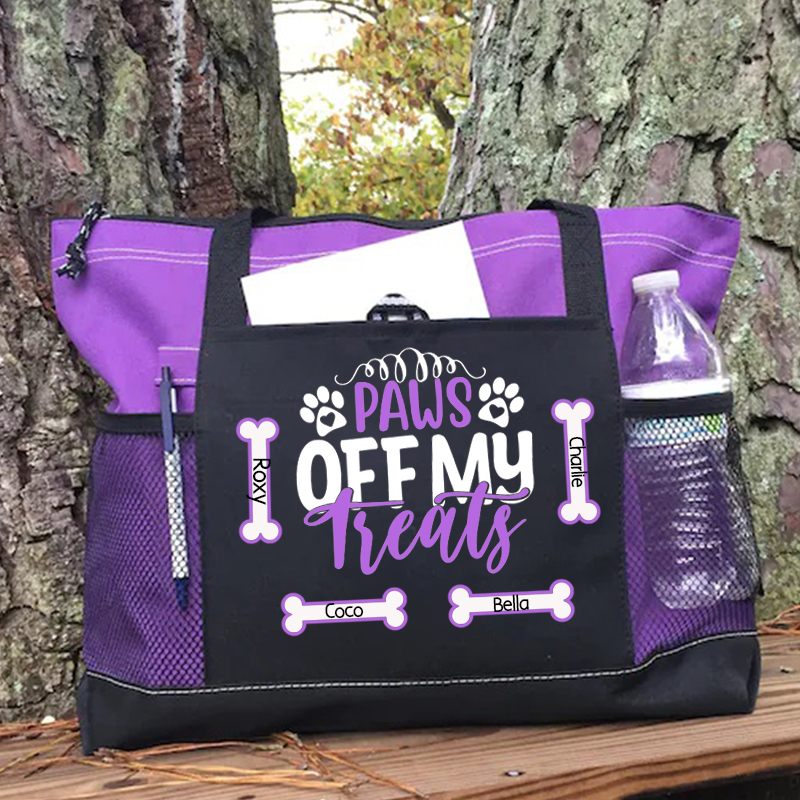 Paws Off My Treats Personalized Tote Bag