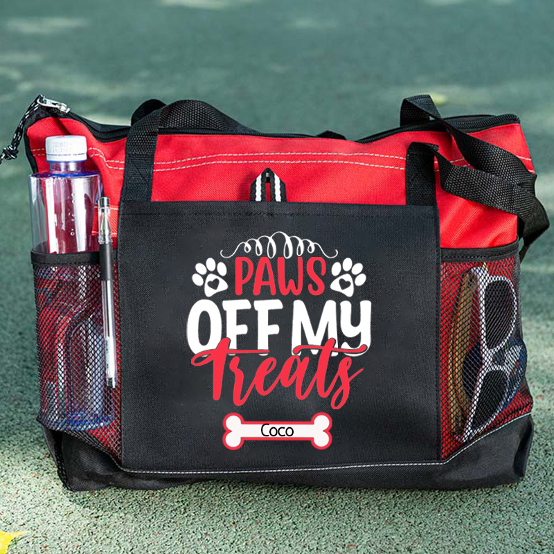 Paws Off My Treats Personalized Tote Bag