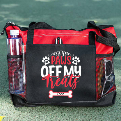 Paws Off My Treats Personalized Tote Bag