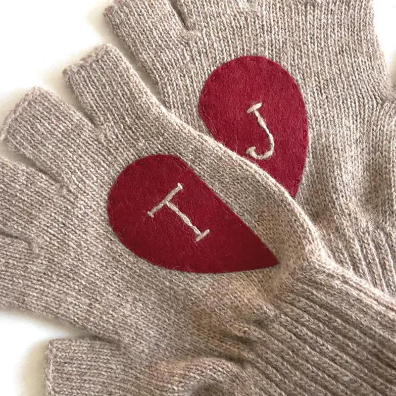 Personalized Accessories For Her Fingerless Heart Gloves
