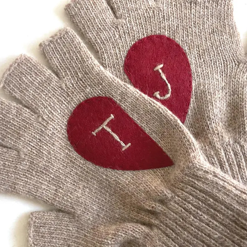 Personalized Accessories For Her Fingerless Heart Gloves