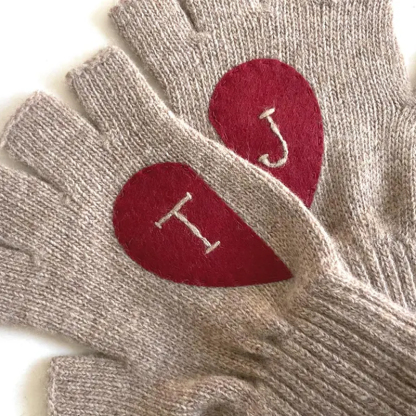 Personalized Accessories For Her Fingerless Heart Gloves