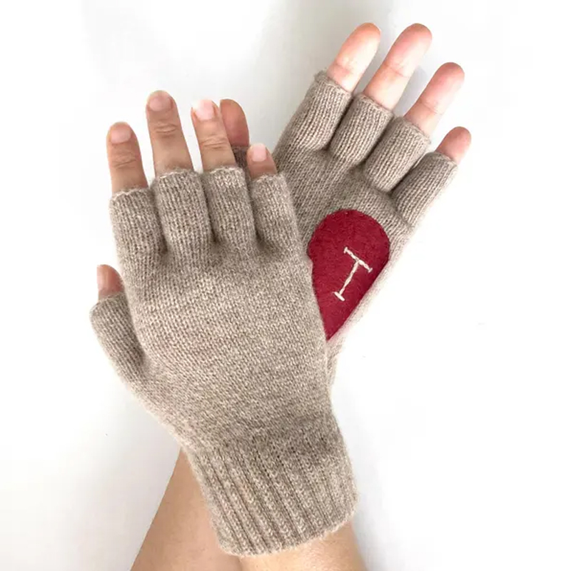 Personalized Accessories For Her Fingerless Heart Gloves