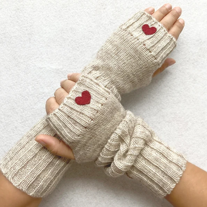 Personalized Accessories For Her Fingerless Heart Gloves