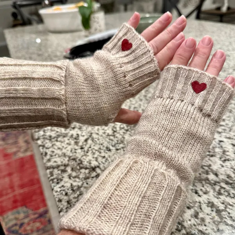 Personalized Accessories For Her Fingerless Heart Gloves