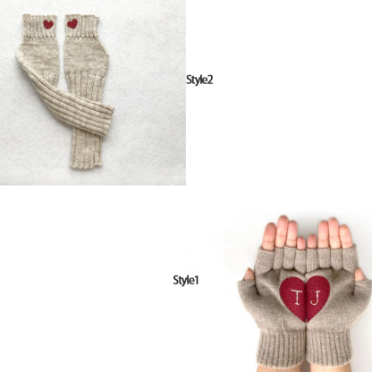 Personalized Accessories For Her Fingerless Heart Gloves