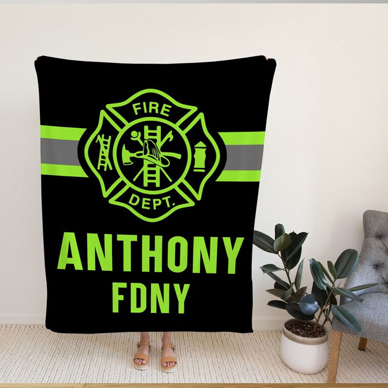 Personalized Blanket Gift For Firefighter