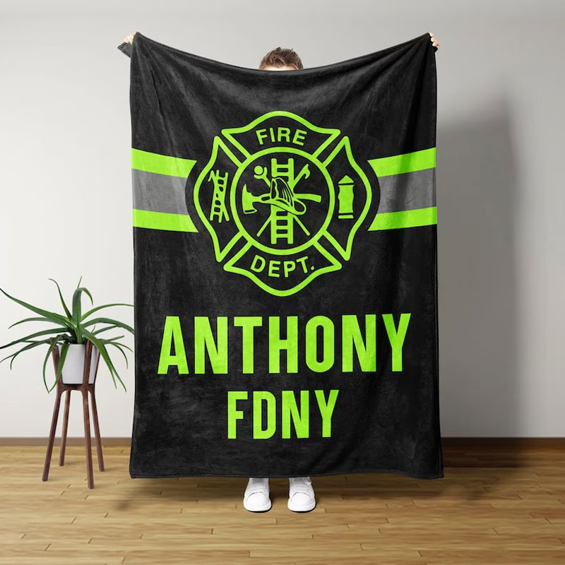 Personalized Blanket Gift For Firefighter
