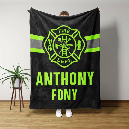 Personalized Blanket Gift For Firefighter