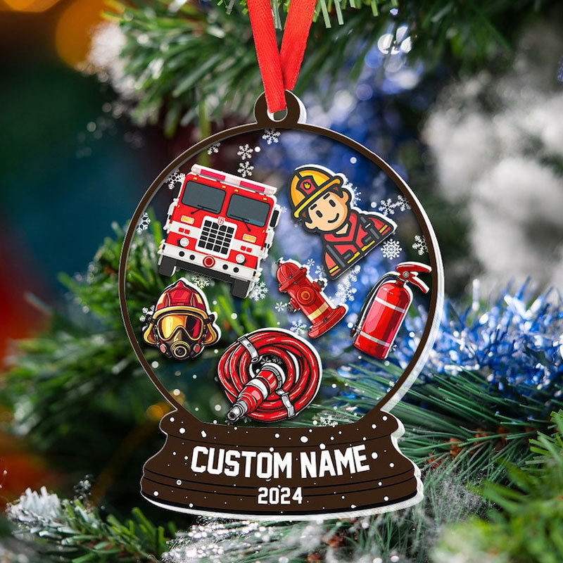 Personalized Firefighter Ornament Shaker Me Ornament