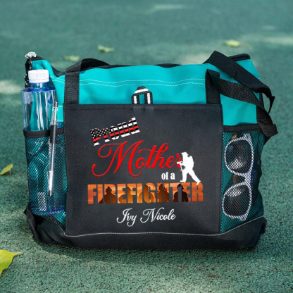 Personalized Proud Mom of a Firefighter Tote Bag