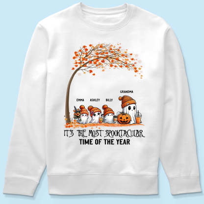 It's The Most Spooktacular Time Of The Year Grandma Spooky Ghost Personalized Shirt, Fall Halloween Sweater