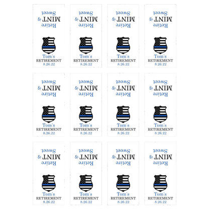 Firefighter Theme Editable Retirement Mint Favors, Police Theme