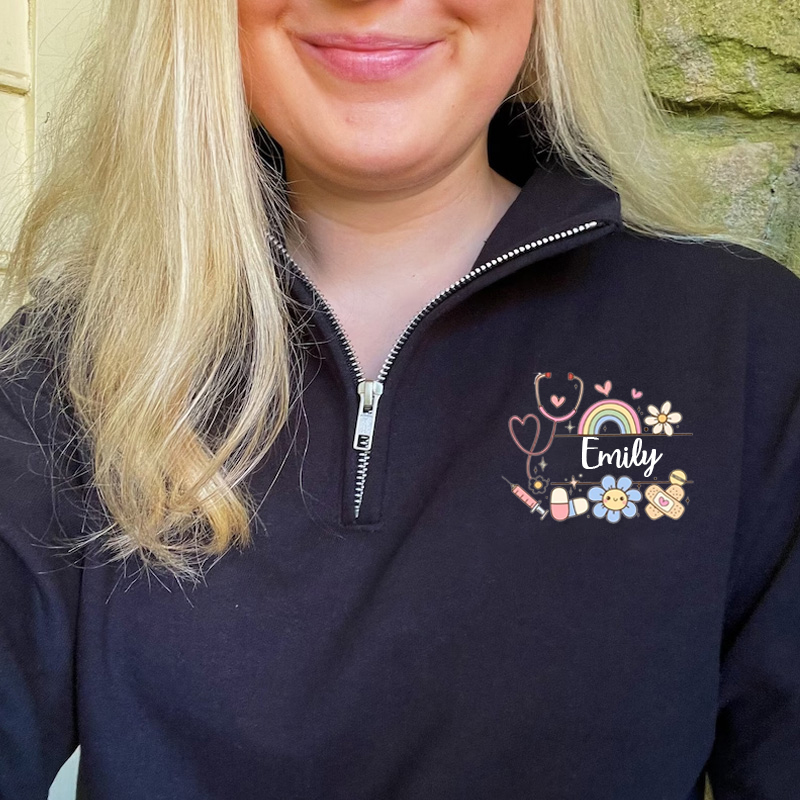 Retro Nurse Love Pullover Sweatshirt