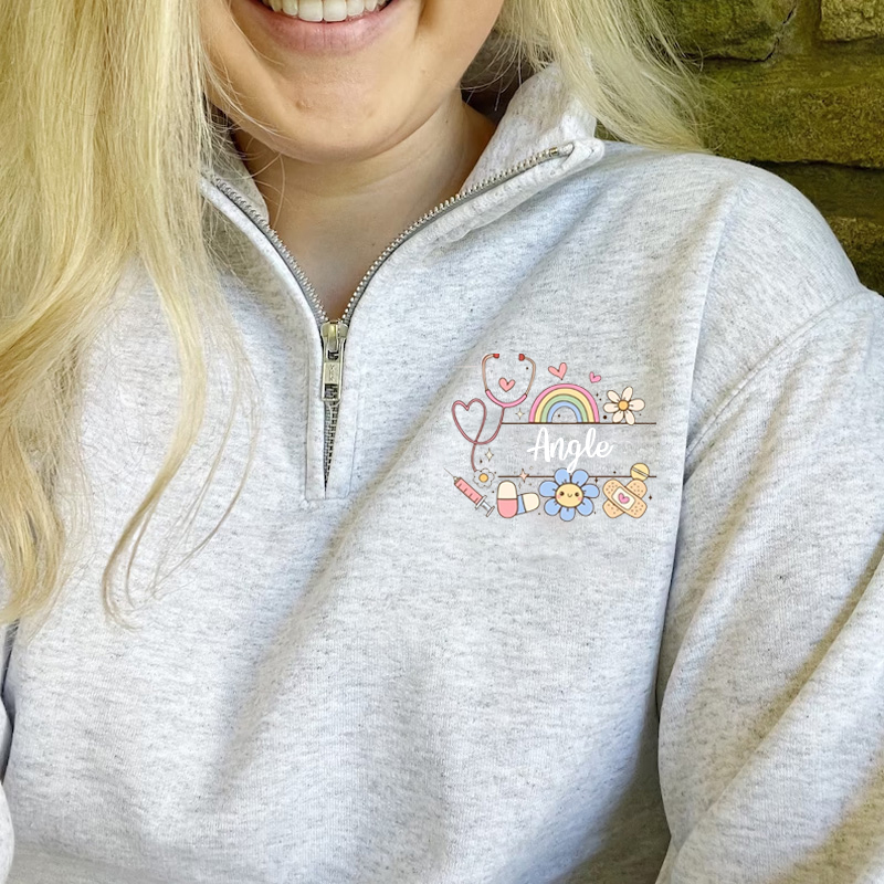 Retro Nurse Love Pullover Sweatshirt