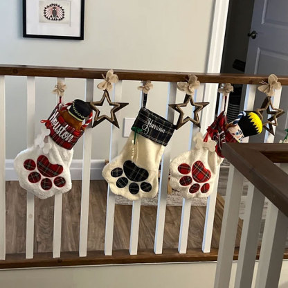 Personalized Dog Christmas Stocking Plaid Dog Christmas Stocking, Cat stocking