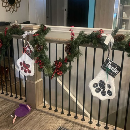 Personalized Dog Christmas Stocking Plaid Dog Christmas Stocking, Cat stocking