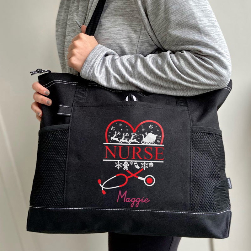 Stethoscope Nurse christmas Custom Tote Bag