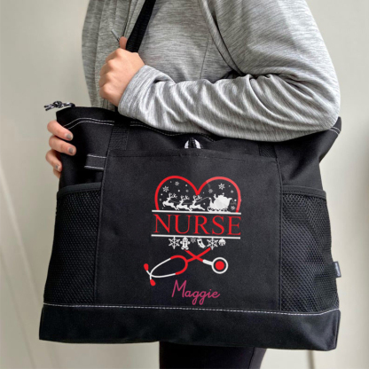 Stethoscope Nurse christmas Custom Tote Bag