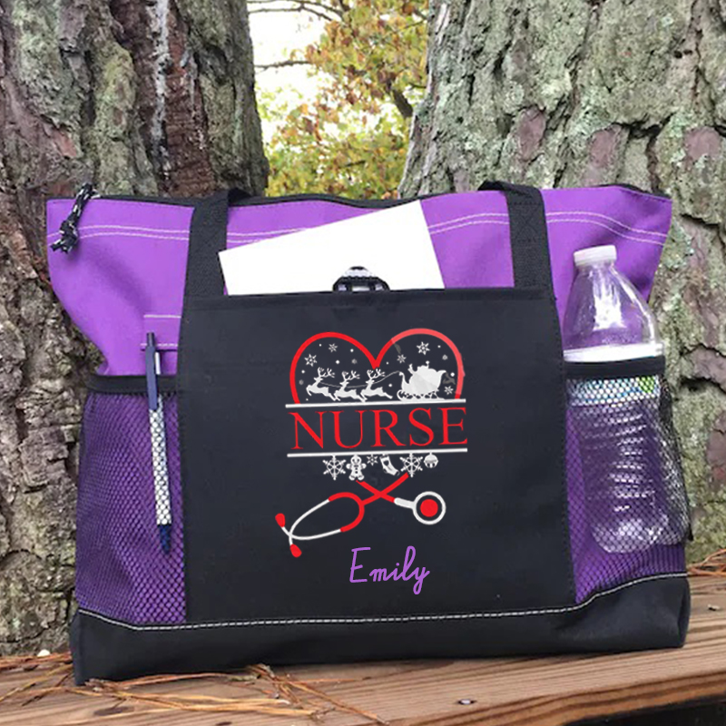 Stethoscope Nurse christmas Custom Tote Bag