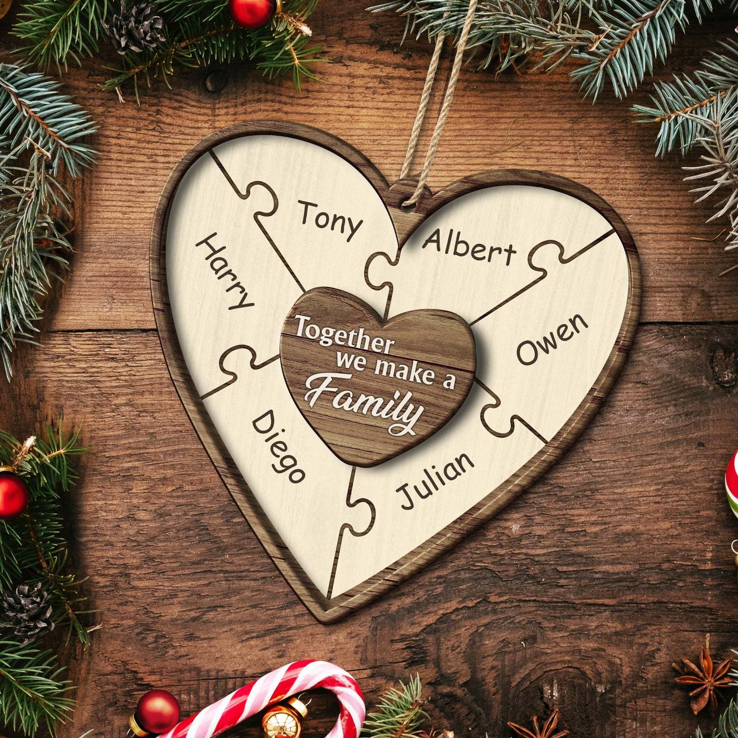 Christmas Puzzle Together We Make A Family - Gift For Family