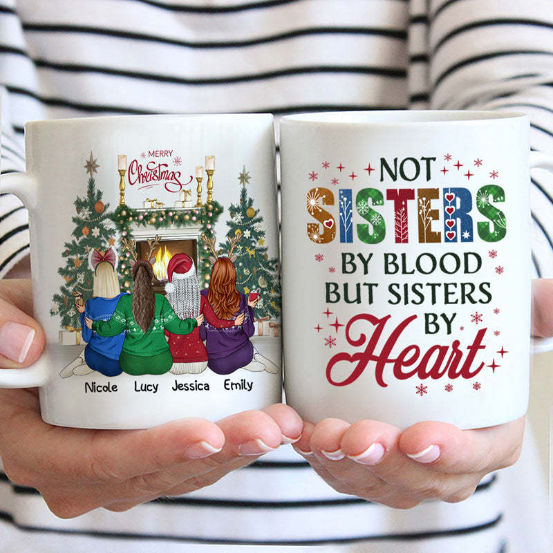 Best Friends Not Sisters By Blood But Sisters By Heart - Christmas Gift For BFF - Personalized Custom Mug