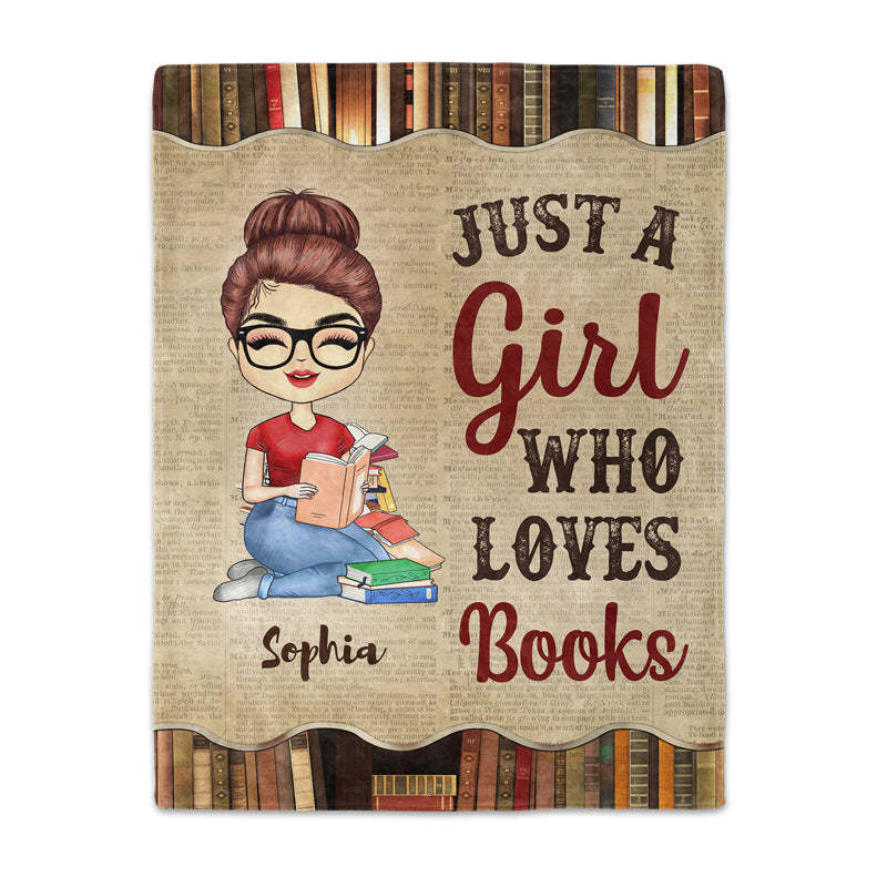 A Girl Who Loves Books Reading - Reading Gift - Personalized Custom Fl