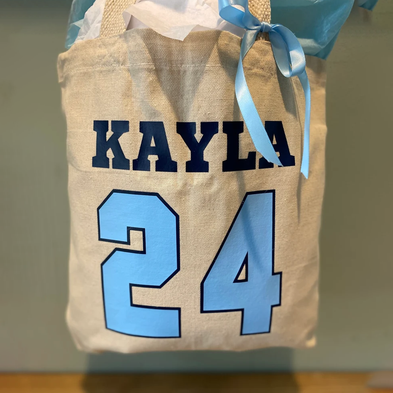 Senior Banquet Gift Tote Bag Name Number 2025 Jersey Team hockey School Sports