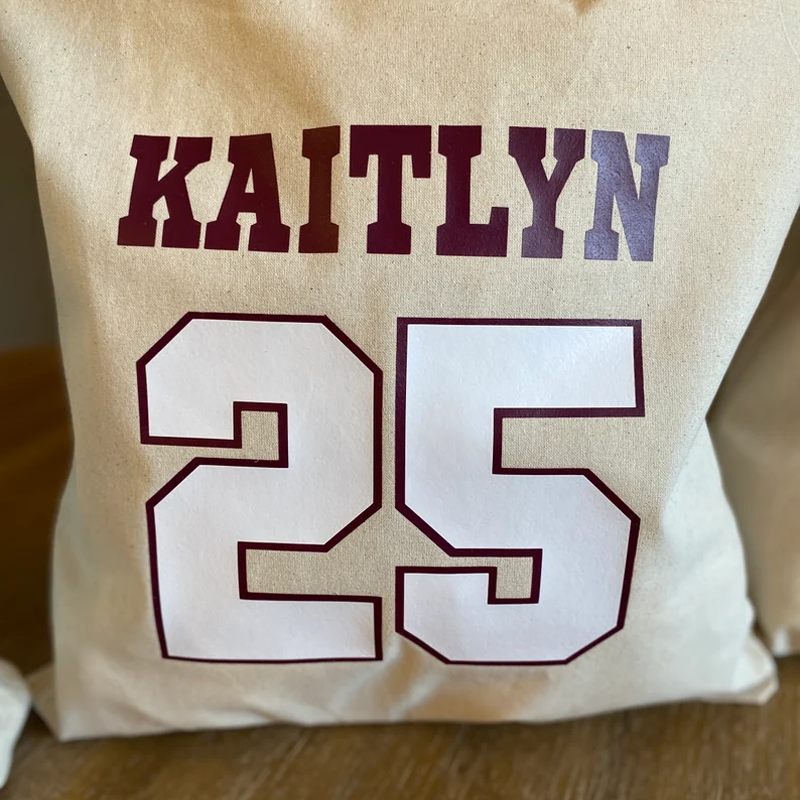 Senior Banquet Gift Tote Bag Name Number 2025 Jersey Team hockey School Sports