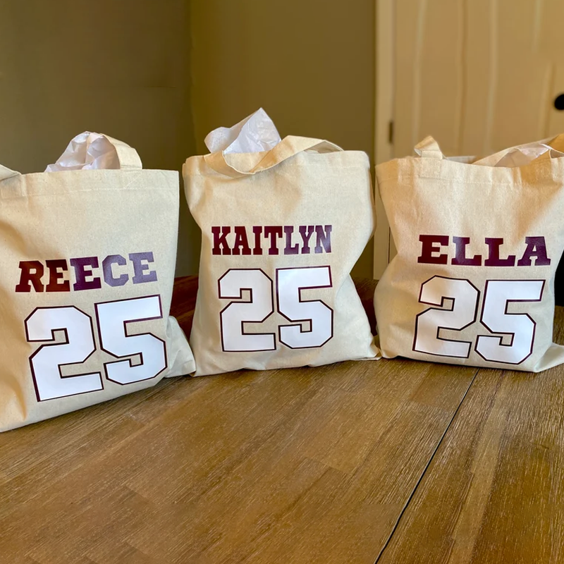 Senior Banquet Gift Tote Bag Name Number 2025 Jersey Team hockey School Sports