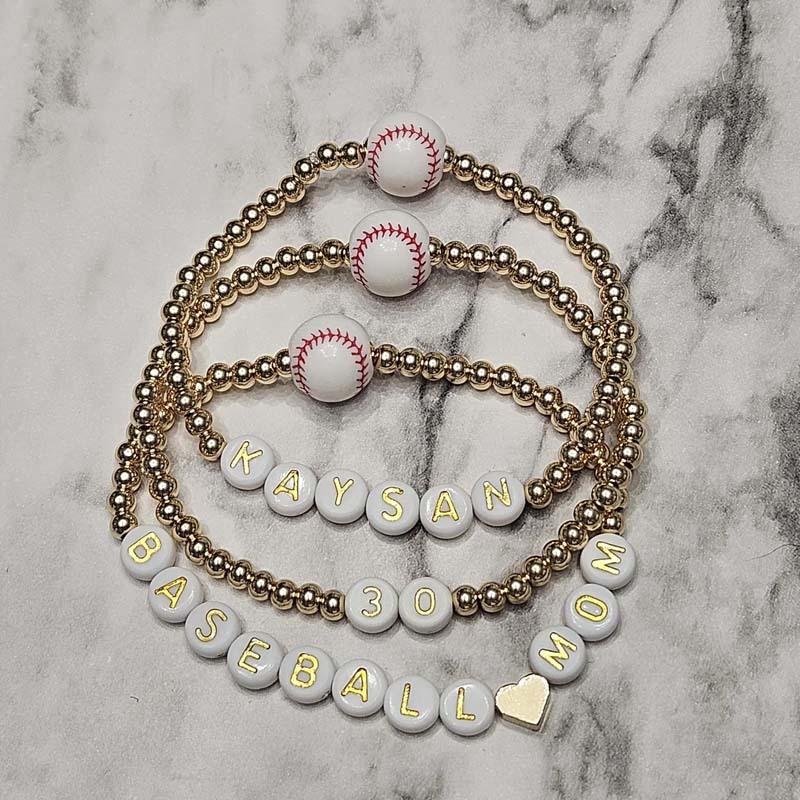 Baseball mom bracelet baseball mom gift baseball gift ball mom stackable bracelets for mama MLB