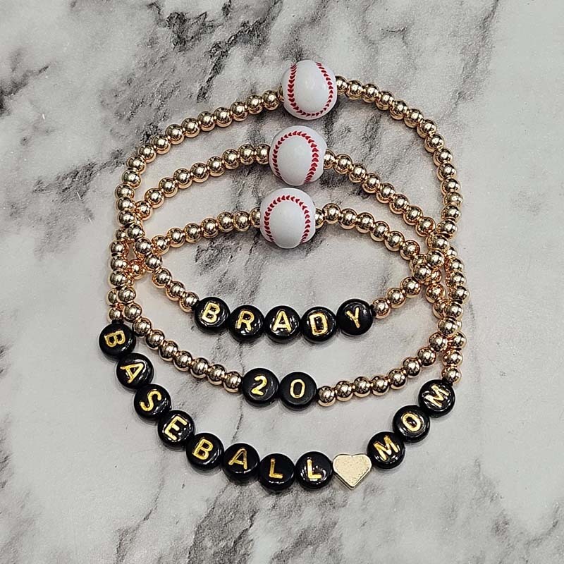 Baseball mom bracelet baseball mom gift baseball gift ball mom stackable bracelets for mama MLB