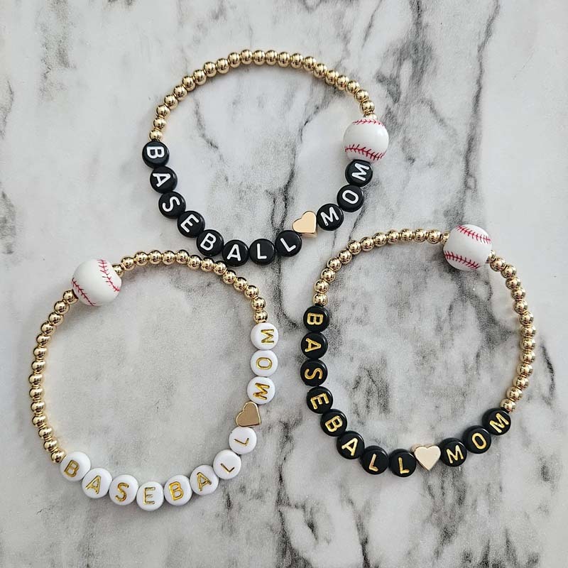 Baseball mom bracelet baseball mom gift baseball gift ball mom stackable bracelets for mama MLB