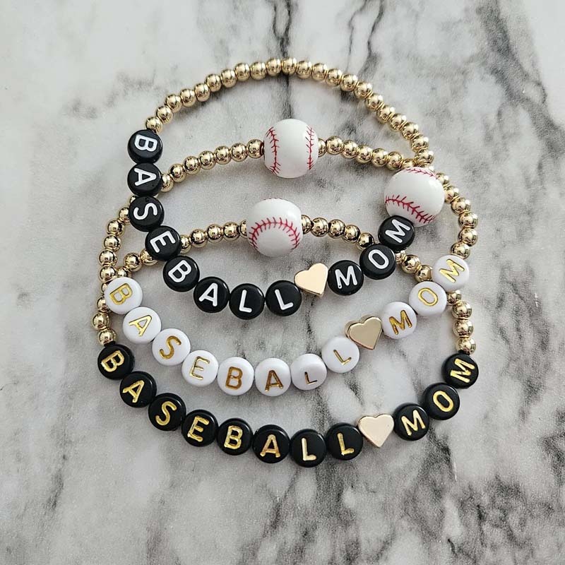 Baseball mom bracelet baseball mom gift baseball gift ball mom stackable bracelets for mama MLB