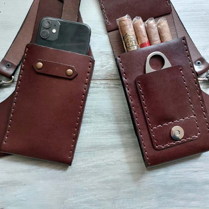Real Leather Cigar case, Leather Cigar accessories, Leather Cigar Holder