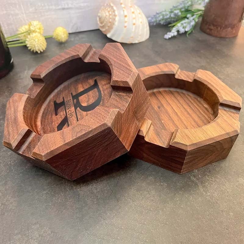 Personalized Cigar Ashtray Cigar Holder Unique Ashtray Walnut Ashtray