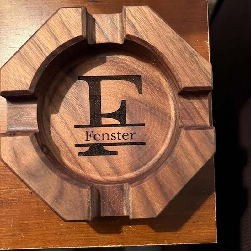Personalized Cigar Ashtray Cigar Holder Unique Ashtray Walnut Ashtray