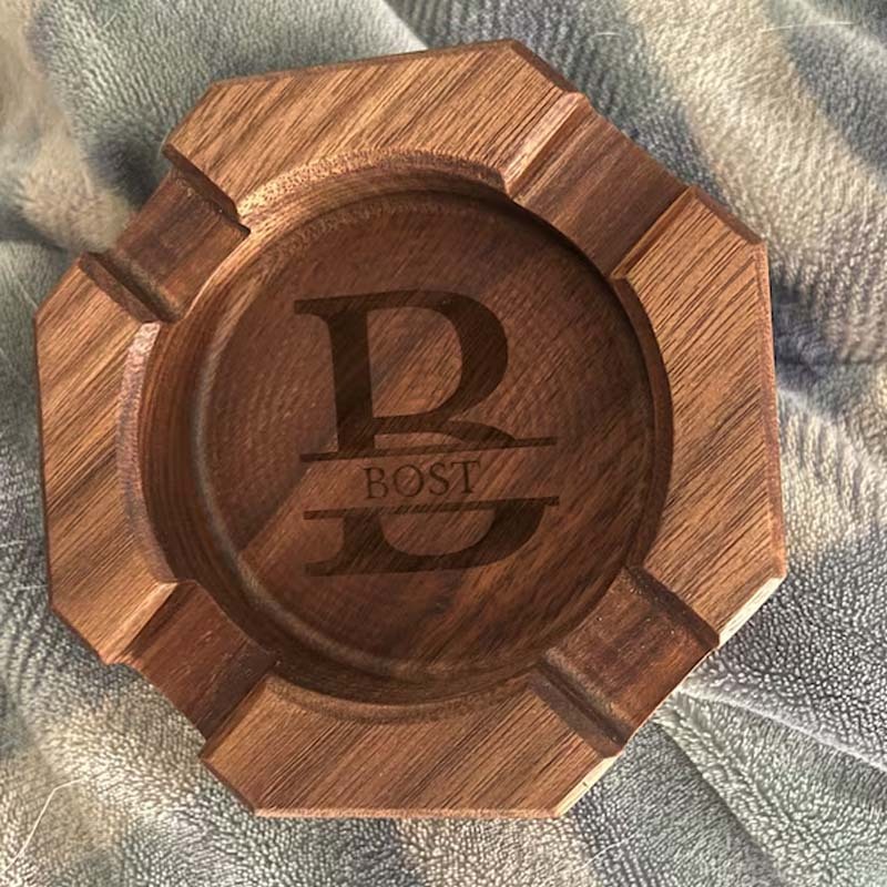 Personalized Cigar Ashtray Cigar Holder Unique Ashtray Walnut Ashtray