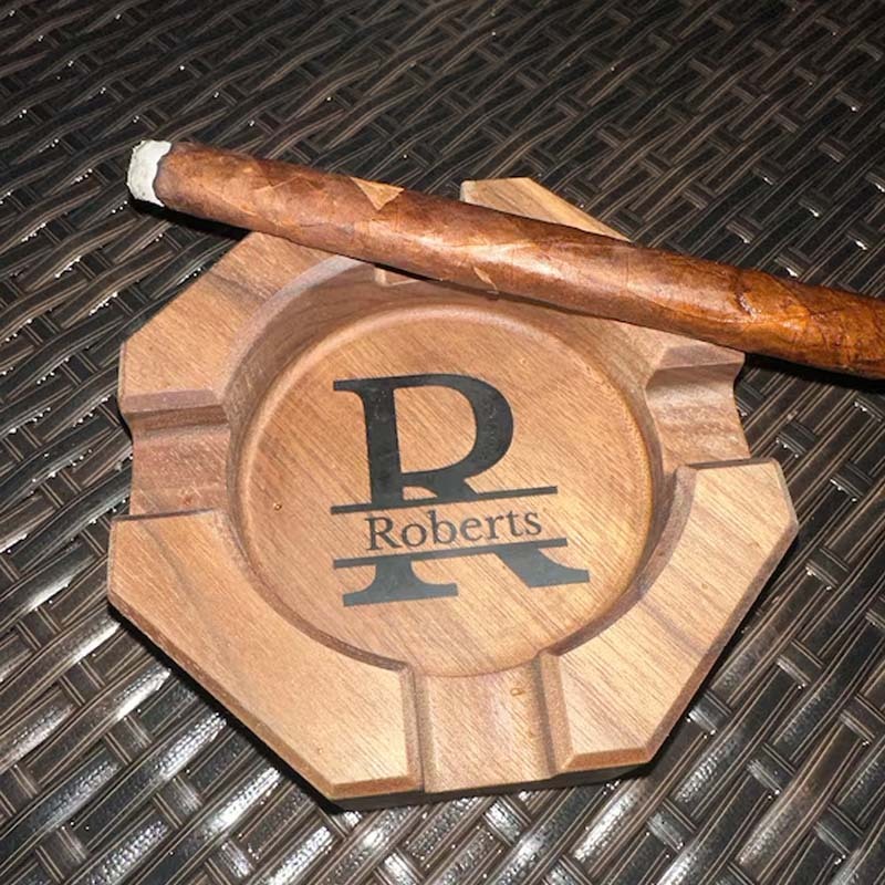Personalized Cigar Ashtray Cigar Holder Unique Ashtray Walnut Ashtray