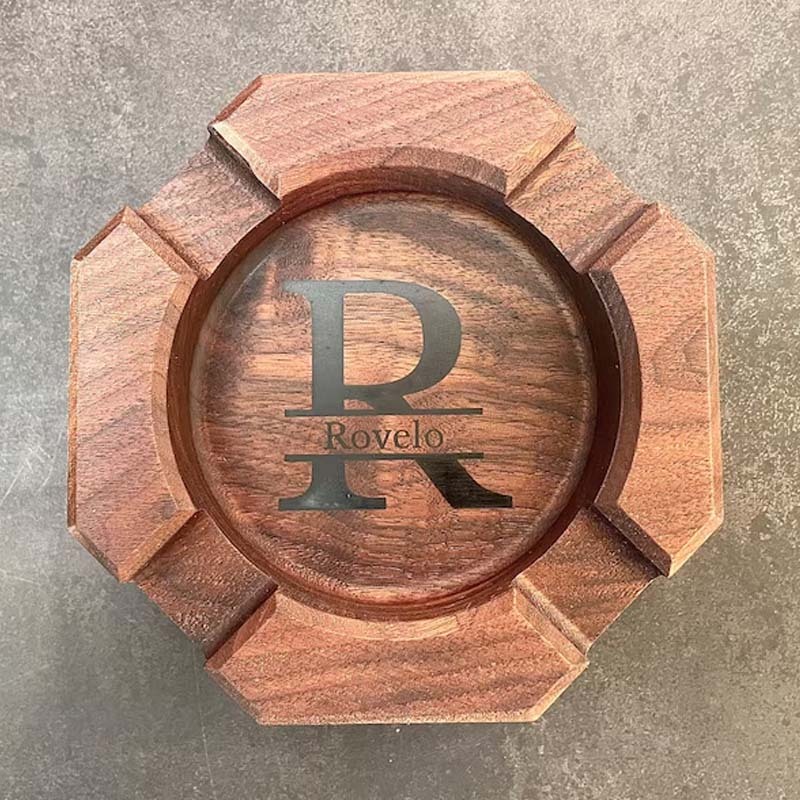 Personalized Cigar Ashtray Cigar Holder Unique Ashtray Walnut Ashtray