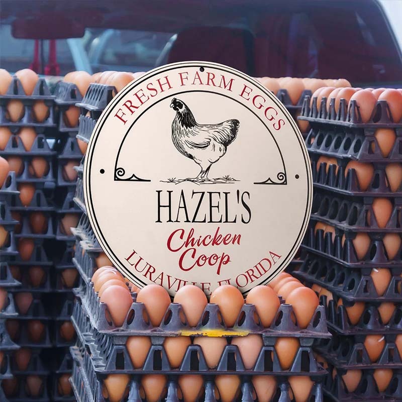 Personalized Rural Charm Chicken Coop Sign with Text Farm Decor Christmas Gift for Farmer