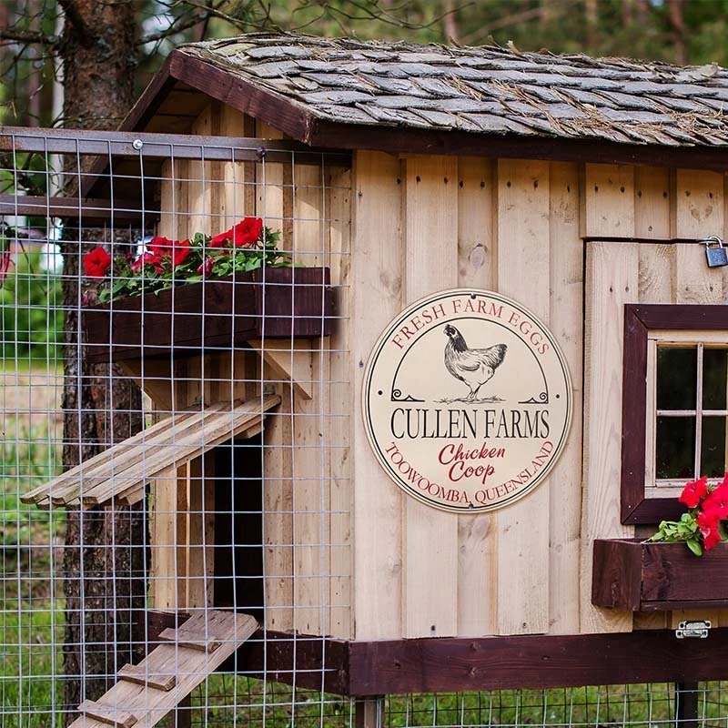 Personalized Rural Charm Chicken Coop Sign with Text Farm Decor Christmas Gift for Farmer