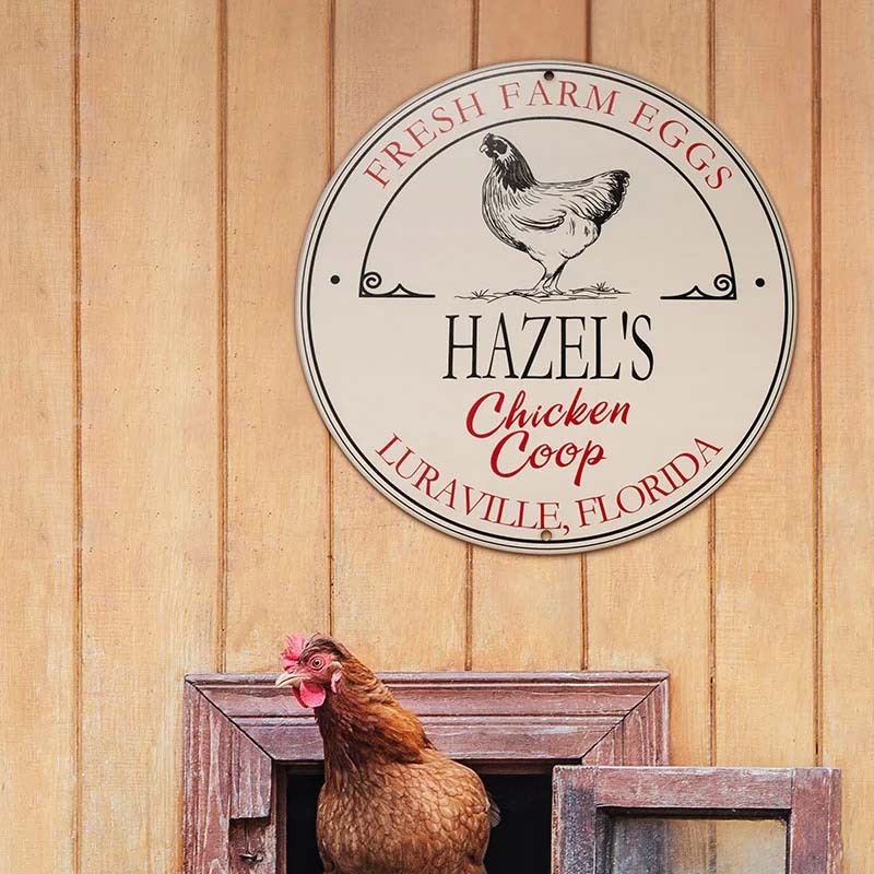 Personalized Rural Charm Chicken Coop Sign with Text Farm Decor Christmas Gift for Farmer