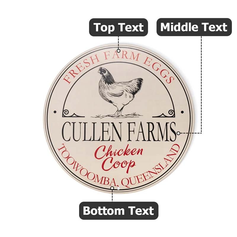 Personalized Rural Charm Chicken Coop Sign with Text Farm Decor Christmas Gift for Farmer