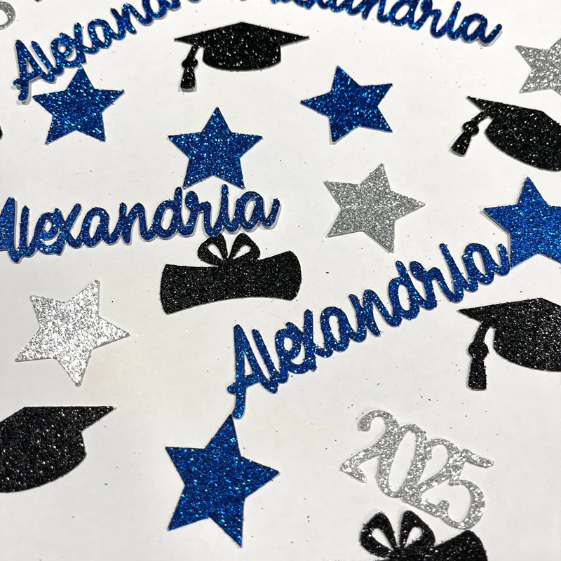Personalized Graduation Confetti: Custom Name & Year for Class of 2025 Party Decorations, 150 pieces